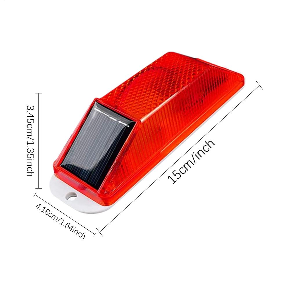 Solar Strobe Warning Light LED Lamp Waterproof Night Safety Driving Solar Strobe Flashing Lights LED Chip Car Accessories: Red