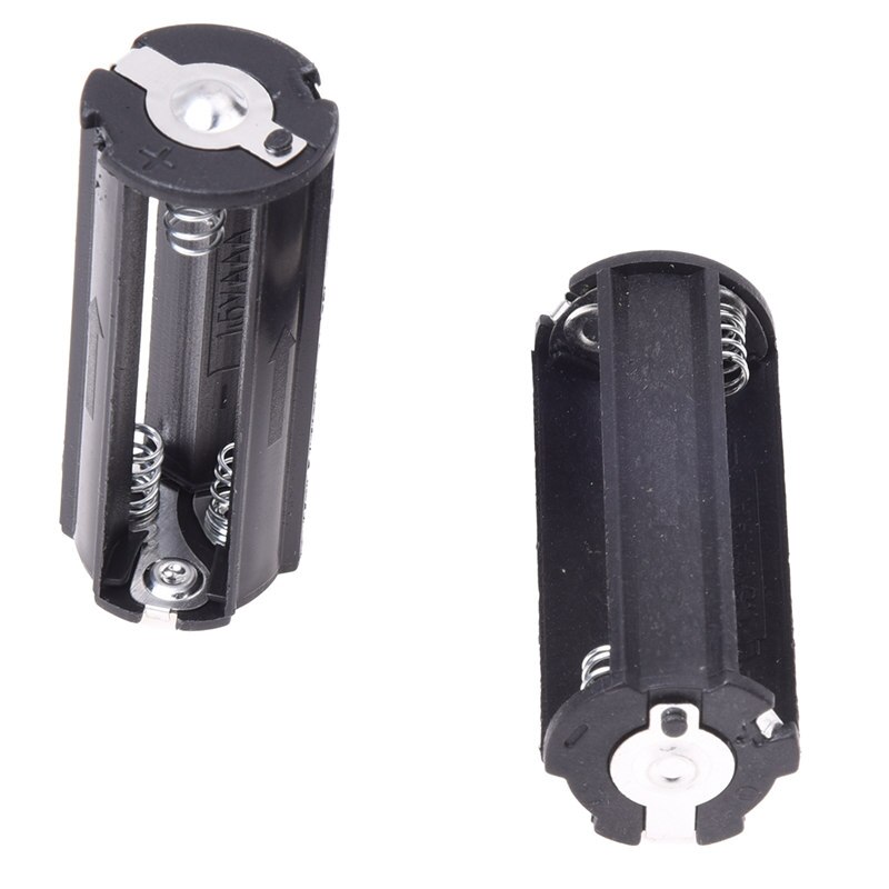 2Pcs Black Battery Holder for 3 x 1.5V AAA Batteries Flashlight Torch