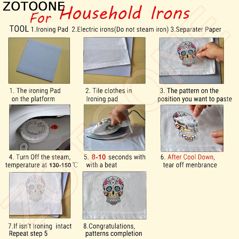 Zotoone Gelukkig Paashaas Eieren Iron On Transfer Patches Voor Kleding Een-Niveau Wasbare Diy Decoratie Print Door huishoudelijke C