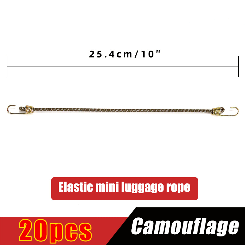 Elastic Bungee Cord Heavy Duty Luggage Straps Rope Hooks 25cm Stretch Tie Tent Outdoor Accessories: black