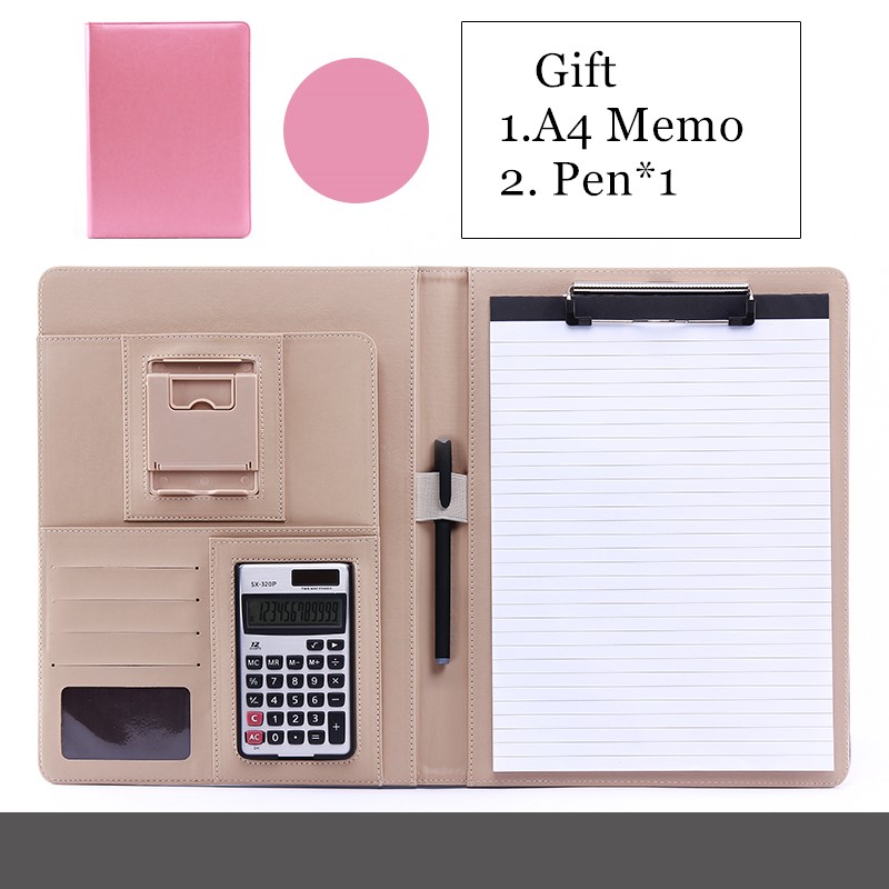A4 Phone Holder Bags Document Business Folder Manager Conference Calculator File Organizer Layout School Office Stationery: C PINK