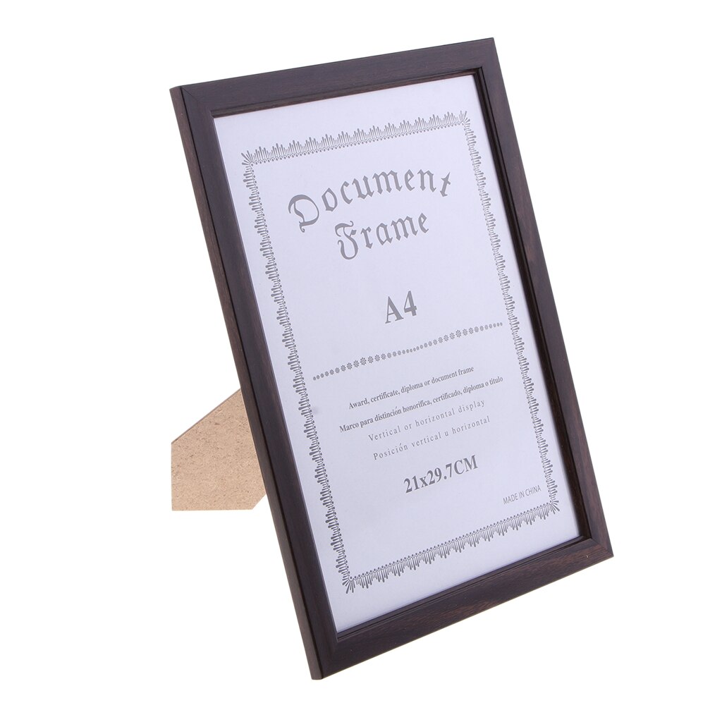 A4 Diploma, Certificate, Photo ,Artwork ,Picture ,Documents Wood Frame: coffee 210x297mm