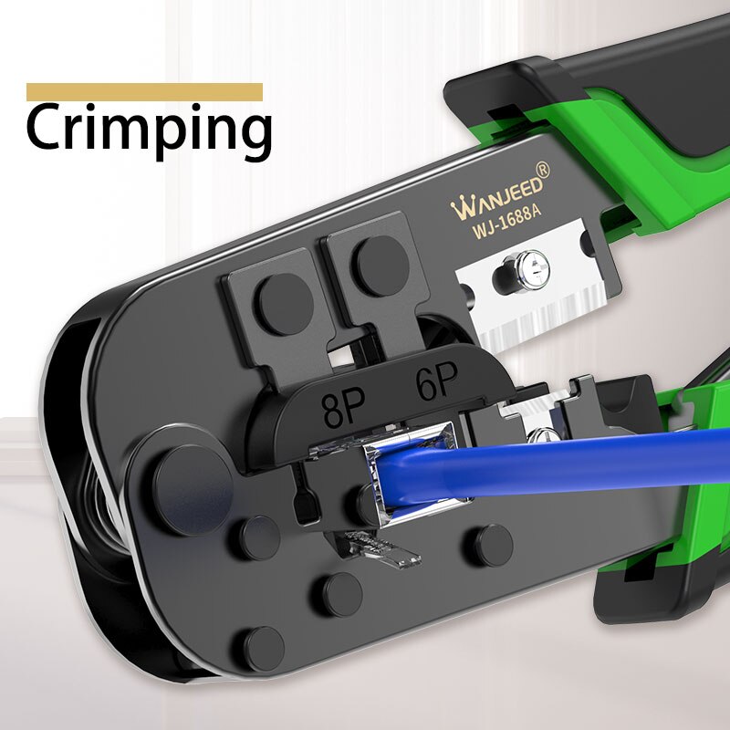 RJ45 Cable Crimper 6/8P Network Lan Cable Crimper stripper, Multi-Function RJ45 Connector pliers