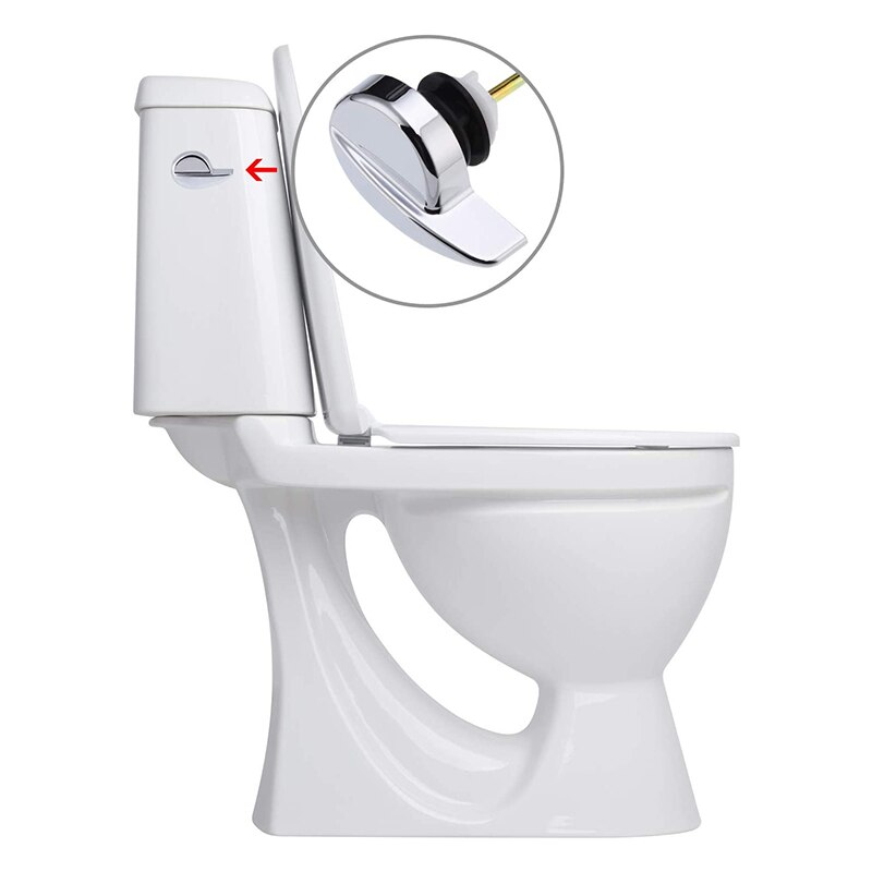2 Packs Chrome Finish Side Mount Toilet Tank Flush Lever Handle Replacement for Most Side Mount Toilets