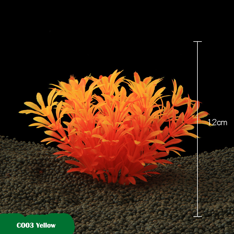 Z tworzywa sztucznego symulacja rośliny wodne ozdoby dekoracja akwarium akcesoria akwarium krajobrazu 1 sztuk: CO03 żółty
