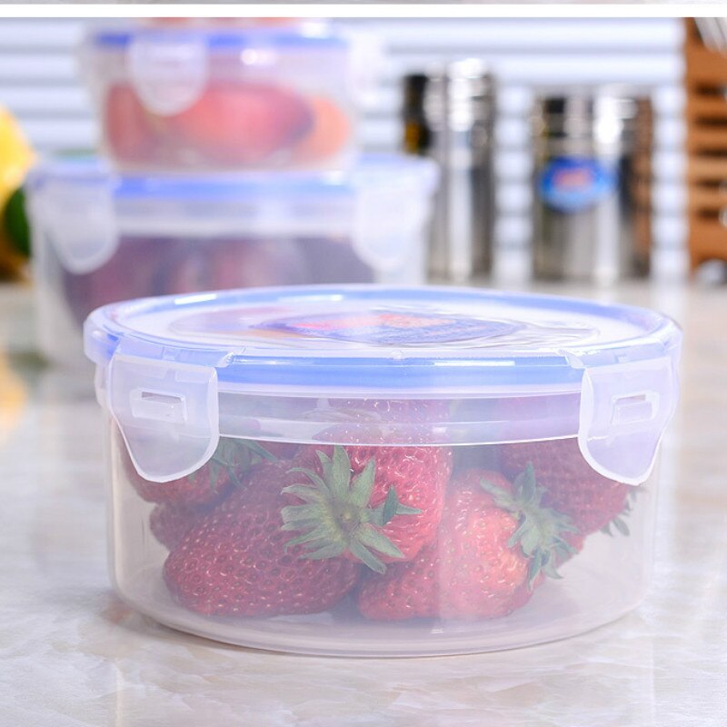 Crisper transparent plastic box lunch box rectangular sealed box office worker refrigerator household food box MJ1020