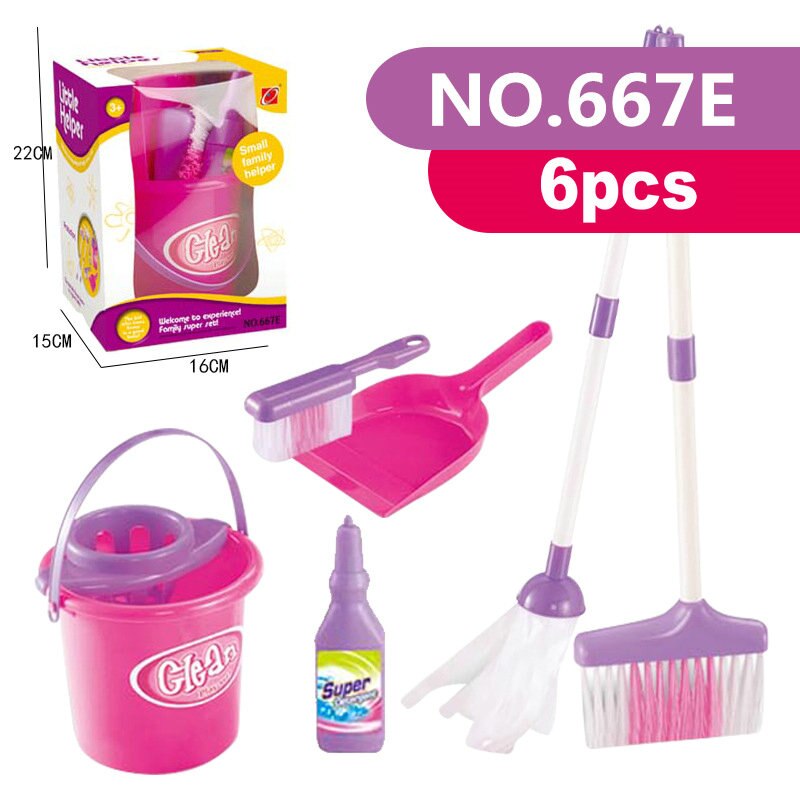 Kids Mini Schoonmaken Speelgoed Floor Cleaning Bezems Emmer Mop Play Set Toy Cleaner Games voor Meisjes Pretend Play Speelgoed 2 -4 jaar Oud