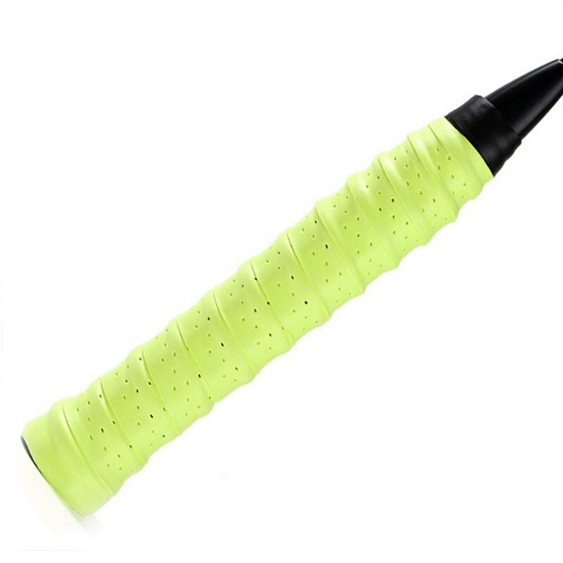 Racket Grip Anti Slip Perforated Super Absorbent Tennis Overgrip Badminton Overgrip Pickleball Overgrip 25mm Wide ZJ55: Fluorescent Green