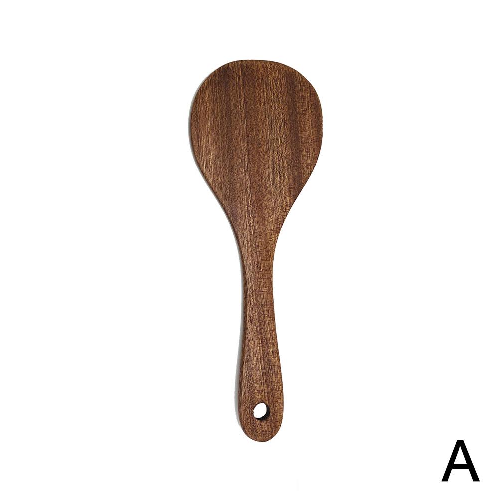Utensilios de cocina, espátula de ébano, cuchara, sartén antiadherente, pala especial para freír, espátula de madera resistente a altas temperaturas: Naranja
