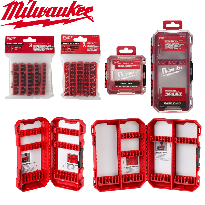 Milwaukee original lille/mellem/stor værktøjskasse kuffert rækker førertilbehør multifunktionelt opbevaringsværktøjstilbehør