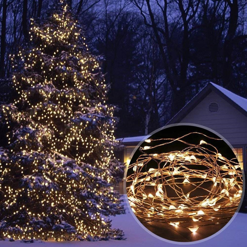 8 Lighting Modes Copper Wire String Lights Solar Outdoor Garden Lights Suitable for Christmas Wedding Bar Street Tree Displays