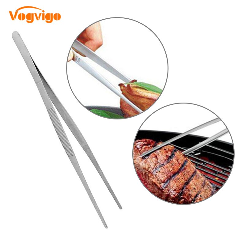 30cm/12 tum rostfritt stål bbq pincett bbq grill mat tång klämma buffé bbq restaurang verktyg matlagningsverktyg kökstillbehör