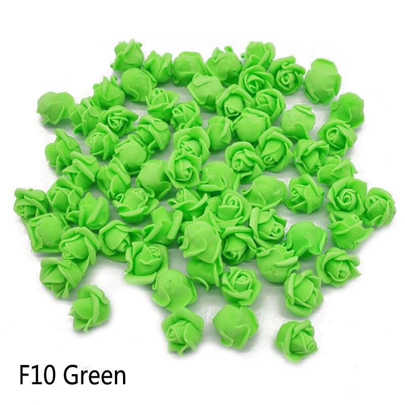 100Pcs/lot 2cm Mini Foam Rose Artificial Flower Heads DIY Craft Decorative Wreath Christmas Wedding Gif Box Decoration: FH10