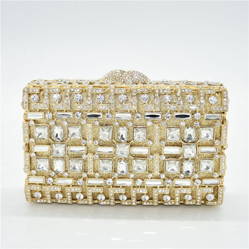 Dame kjole brude fest bal håndtasker kvinder aften fest diamanter luksus clutch bling krystal brude bryllup taske pung: 2