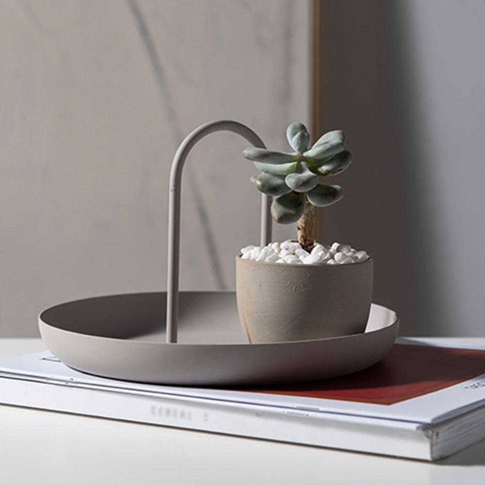 nordisch Schreibtisch Ablage Kunststoff Runde Schmuck Tabletts Wohnzimmer Tabletts Lagerung Kleinigkeiten Tablett Mit Griff Wohnkultur