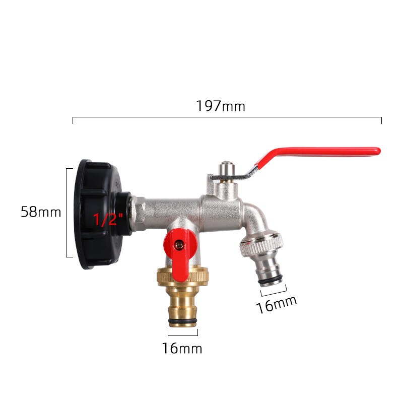 S60 * 6 Ibc Tank Adapter 1000L Ibc Tank Fittingen Tuinslang Connector Vervanging Valve Fitting: 12