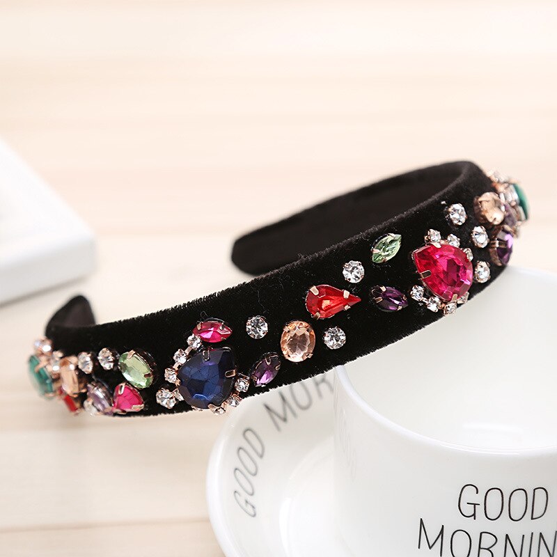 Nuovi Accessori Per Capelli Barocco Gioiello Perla Hairband Di Cristallo Strass Lunetta di Velluto Elegante Raso Della Fascia Per Le Donne Ragazze: Pattern 03