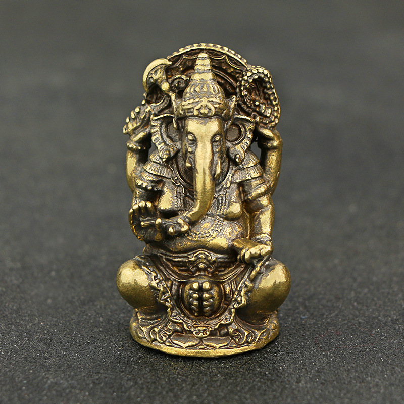 Mini Statue d&#39;éléphant Ganesha en laiton, Sculpture de dieu, inde, thaïlande, décoration pour bureau et maison, décoratif
