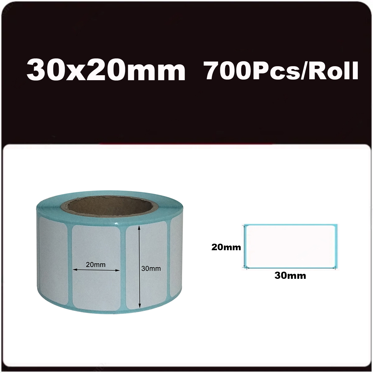 Thermal Labels 20/30/40/50 White Blank Thermal Printer Labels SKU Barcode Labels, Self-Adhesive Address Labels Stickers