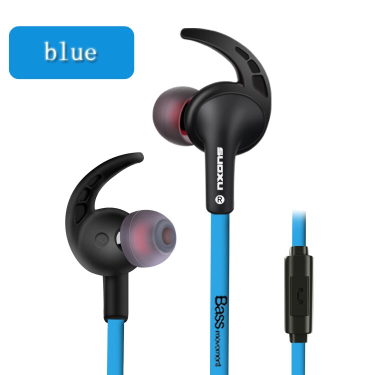 Écouteurs filaires intra-auriculaires stéréo avec basses, oreillettes de jeu, musique, casque de Sport avec Microphone, 3.5mm: Bleu
