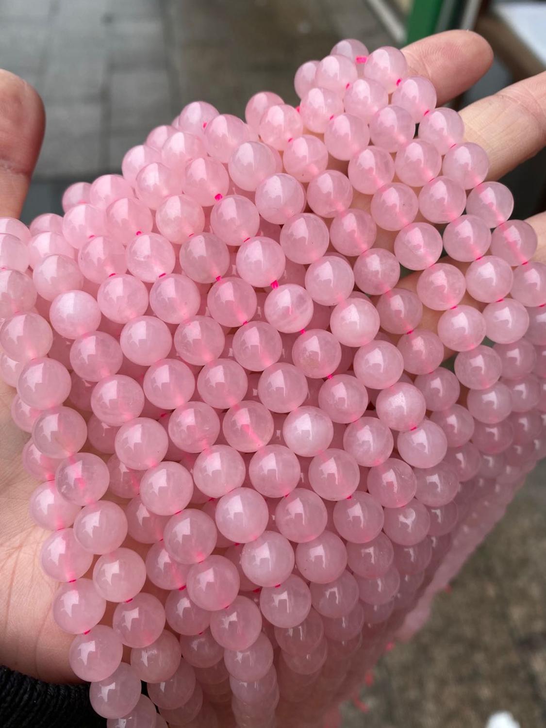 AAAAA Natura pietra quarzo rosa perline di cristallo per monili che fanno FAI DA TE braclte quartze crysle 4 millimetri 6 millimetri 8 millimetri 10mm 12mm FAI DA TE