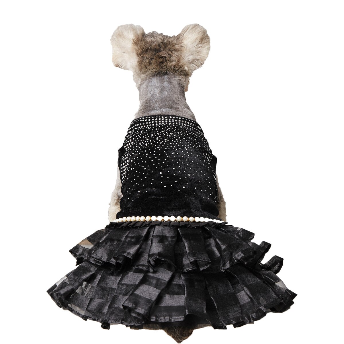 NEUE Bling Hund Kleid Hochzeit Tüll Felsen Schicht sexy Schwarz Haustier welpen Kleider XS S M L XL