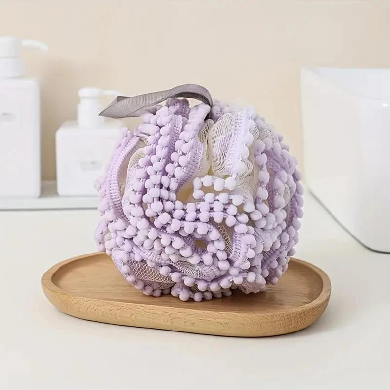 Foam Spons Stick Body Zachte Douche Bloem Tennis Huid Schoonmaken Tool Bad Bal Badkamer Accessoires