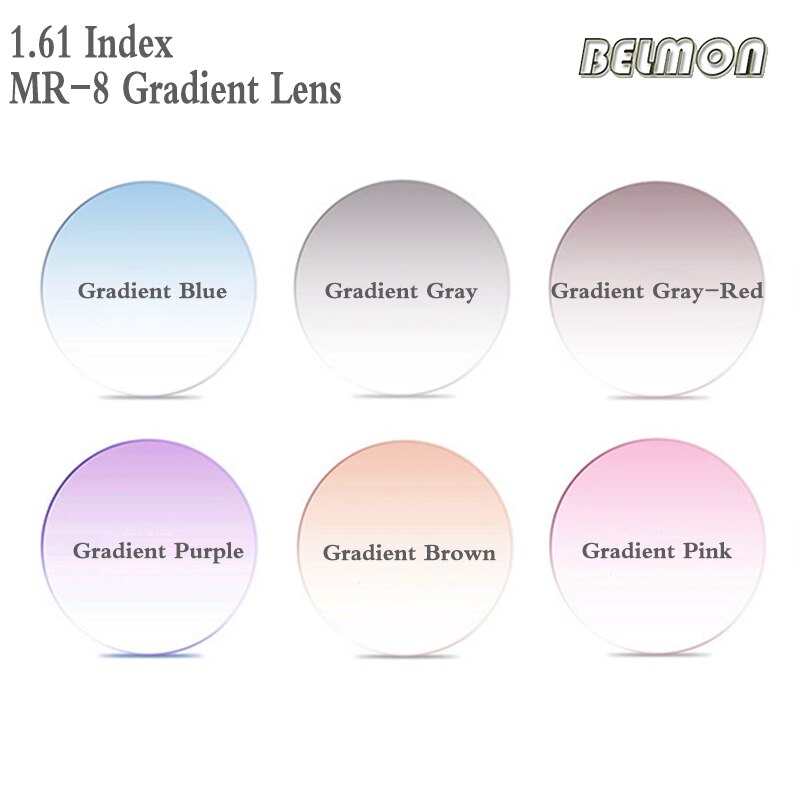 Lentes de óculos ópticos de resina, lentes fumadas com prescrição para miopia e hipermetropia, lentes para óculos de sol 2 peças, 1.56 1.61