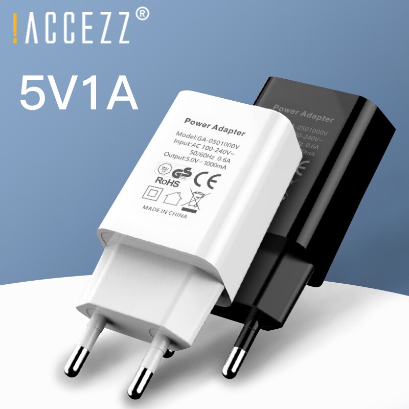 !ACCEZZ Phone USB Charger EU Plug 5V 1A Universal For iphone 8 Wall Travel Charger Adapter For Samsung Xiaomi Huawei LG Charging