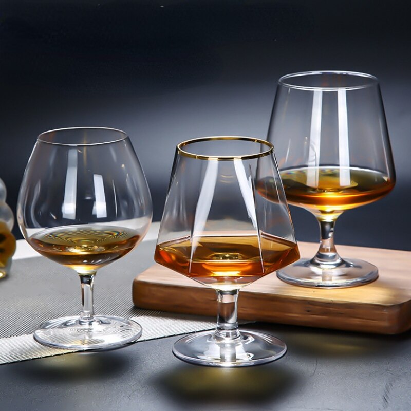 300-600ml Lead-Free Crystal Whiskey Brandy Wine Glass Exquisite Shape Goblet Festival Family Bar Drinkware Cup