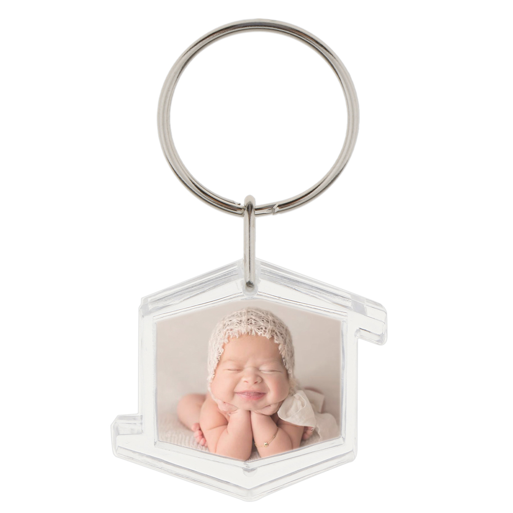 10Pieces Square Shape Blank Insert Photo Picture Frame Split Ring Keychain