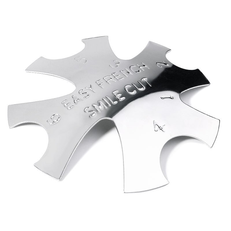 Cortador de uñas de acero inoxidable con forma ovalada, plantilla para manicura francesa, 8 tamaños, 1 unidad, novedad de