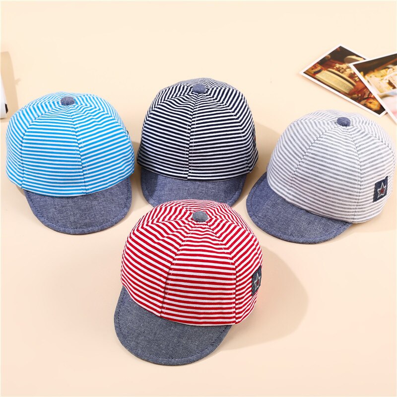 a rayas sombrero para bebé Linda gorra de béisbol de algodón para bebés de 6 a 20 meses, gorro para el sol de verano, primavera Otoño, gorra con visera