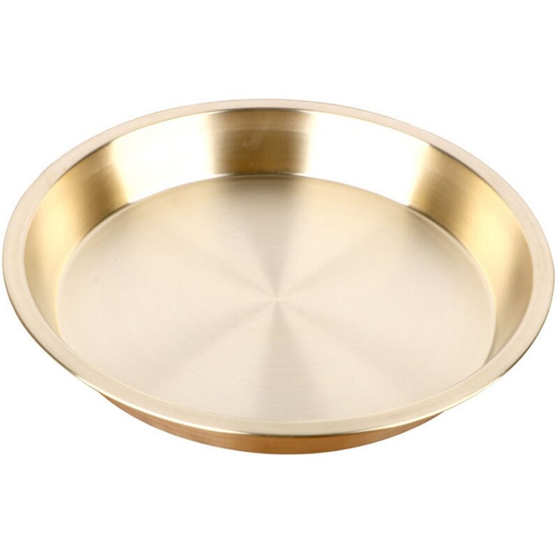 24CM Plate Thickened Pure Copper Plate Dinner Plate Fruit Plate Wedding Plate Tray Steamed Fish Chicken Plate: Default Title