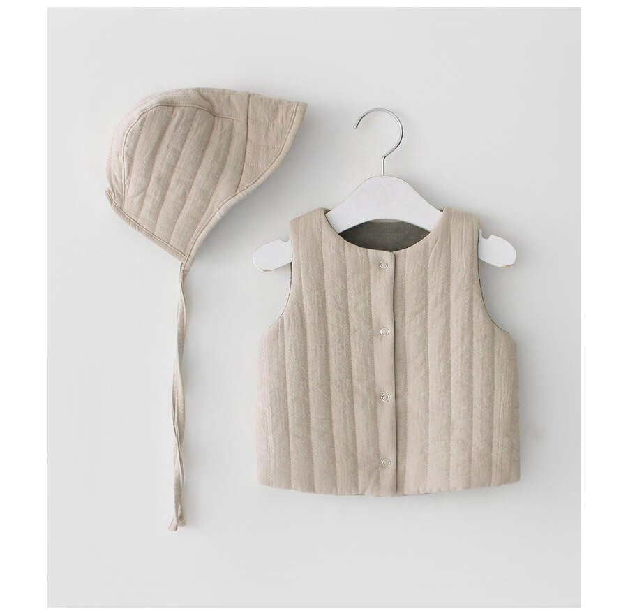 bébé garçons et filles gilet garder au en automne et en hiver avec chapeau gilet enfant en bas âge Version coréenne Cardigan vêtements extérieurs: Apricot / 80CM