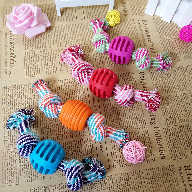 Forma de azúcar juguetes para perros cachorro Algodón Doble masticar juguete de perro nudo perros de compañía dientes limpios duradero hueso trenzado cuerda de juguetes para perro mascota suministros
