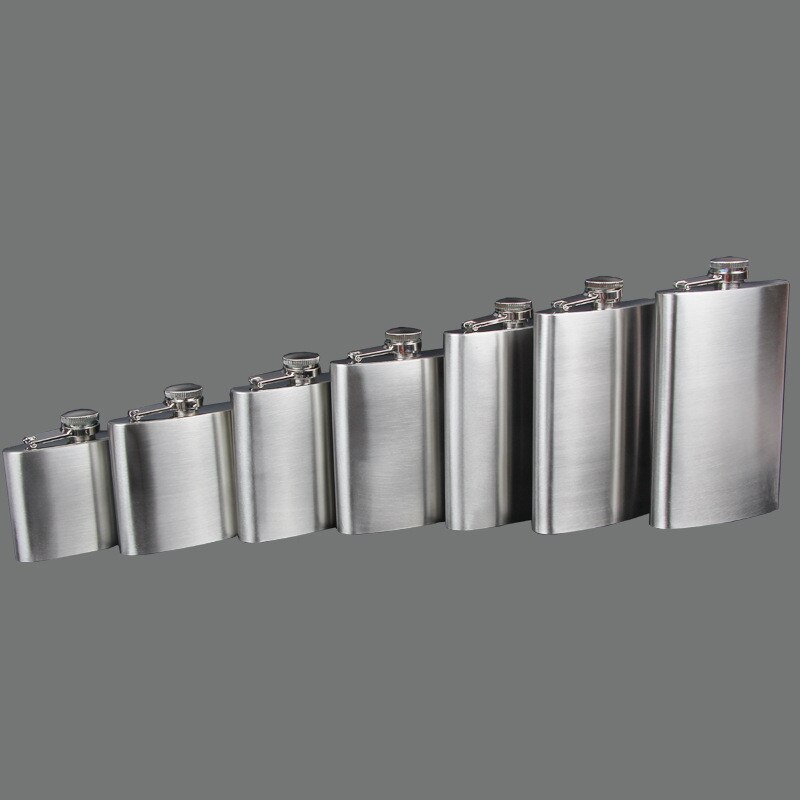 Portable Stainless Steel Hip Flask Alcohol Bottle Travel Whiskey Alcohol Liquor Bottle Flagon Male Small Mini Bottle