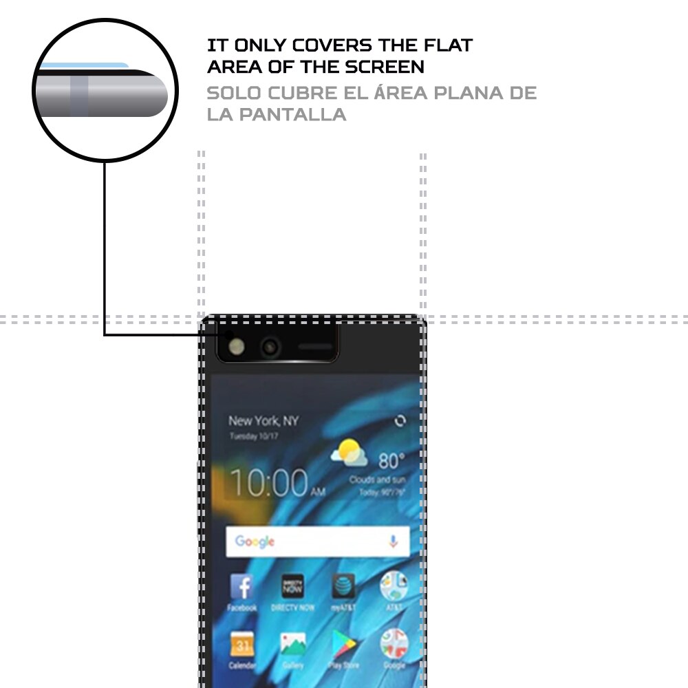 Screen Protector Anti-Shock Anti-Kras Anti-Shatter Compatibel Met Zte Axon M