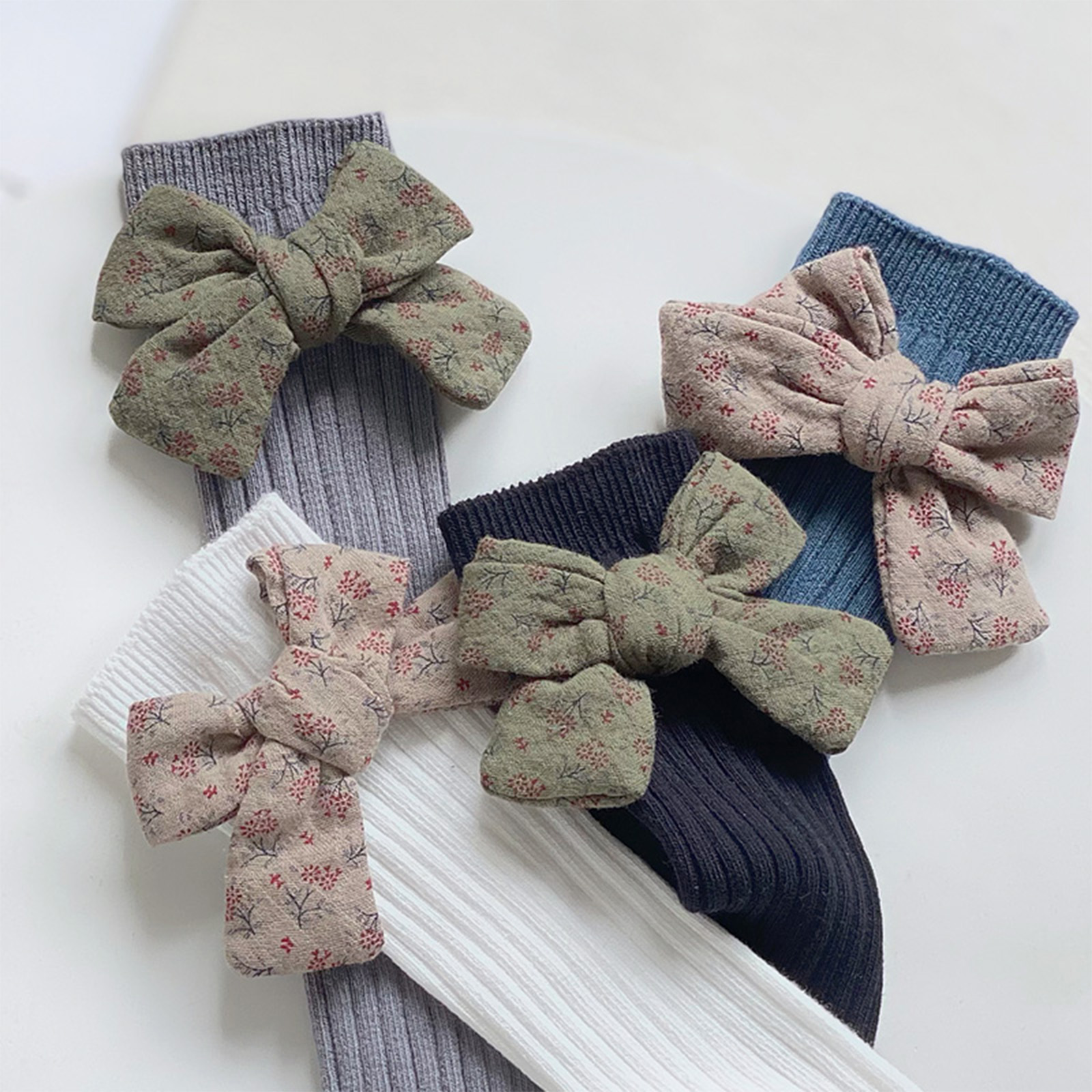 Baby Kids Infant Mädchen Stricken Socken Hohe Rohr Anti-Slip Bottom Cartoon Rippen Weiche Baumwolle Bowknot Home Atmungsaktive Kleinkind socke