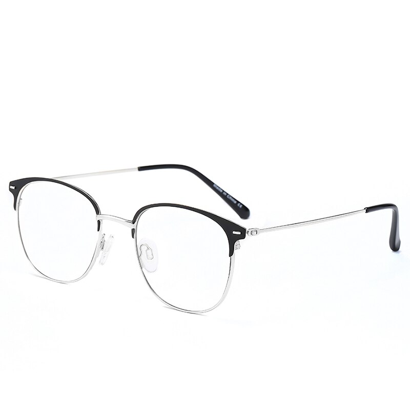Anti-Blue Light Prescription Glasses Men Women Optical Glasses AE0780: Black  silver