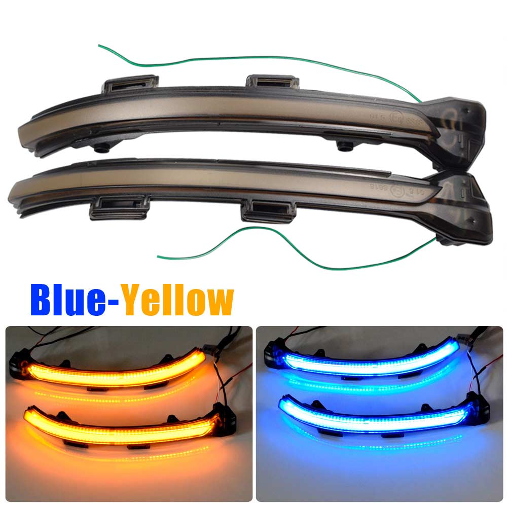 Intermitente dinámico LED para espejo retrovisor, luz secuencial para VW Golf 7 VII MK7.5 JETTA MK7 Touran: Blue-Yellow