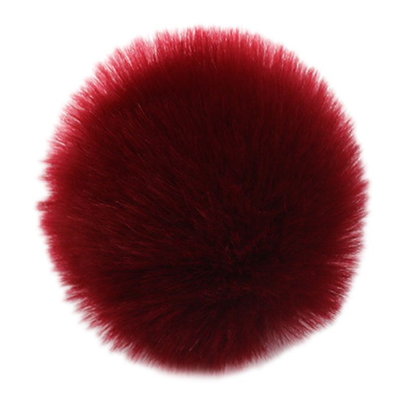 2Pcs/Set 14 Colors 8cm DIY Fluffy Pompom Ball With Elastic Loop Rainbow Solid Color For Knitting Hat Shoes Scarves Bag Handbag C: WR