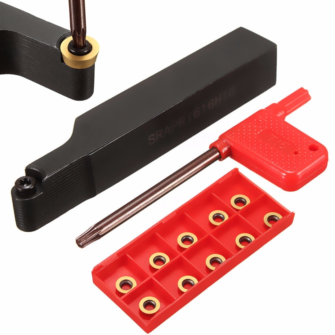 Barre à Aléser 18x180mm Pour Tour - Outil à Plaquette CCMT09T03, Inclut Clé T8