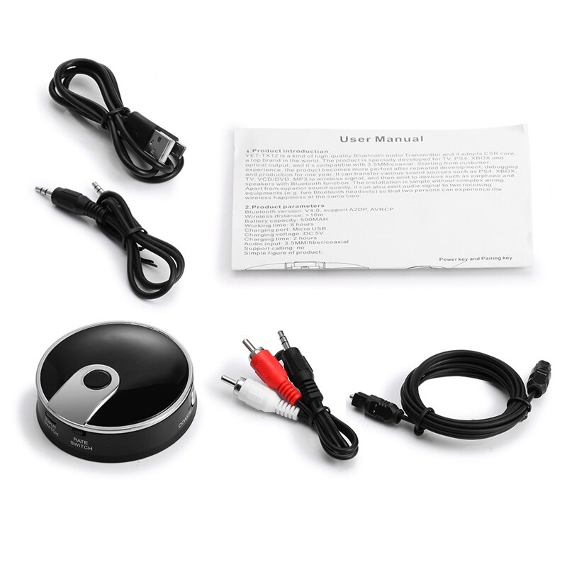 Bluetooth Adapter Wireless Bluetooth 4.0 Transmitter Two-In-One Fiber Coaxial o Transmitter Lossless Sound