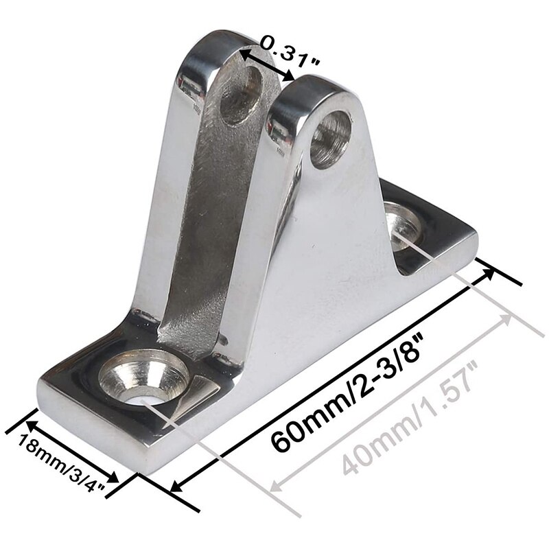 4 Pack Heavy Duty Deck Hinge with Quick Release Pins Bimini Top Fitting Hardware 316 Stainless Steel