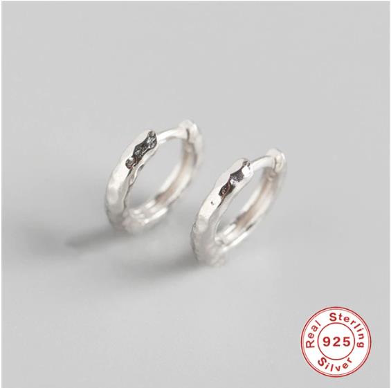 ROXI 925 Sterling Silver Simple Round Stud Earrings for Women Geometric Circle Earrings Personality Irregular Korean Earrings: Silver