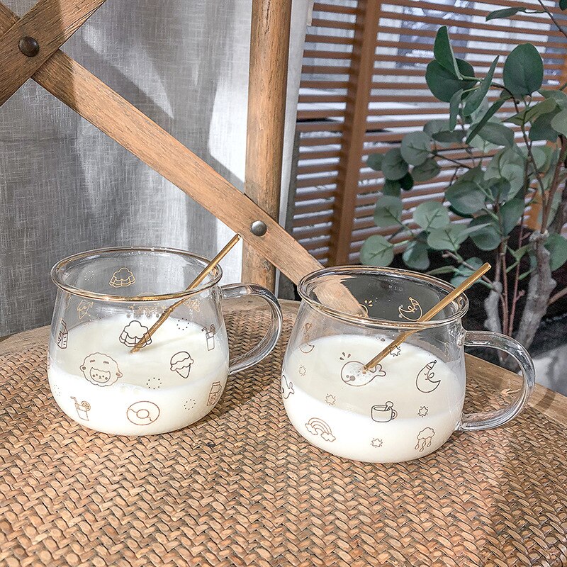 400ml creatieve melkglazen schattige waterbekers