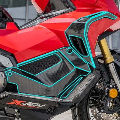 Autocollant en carbone pour moto et Scooter X ADV 750 Xadv 750, autocollant de protection pour tampon de réservoir de moto –: Or