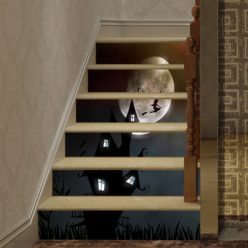 Halloween Stair The witch House Halloween Decoration Staircase Sticker The stairs to stick