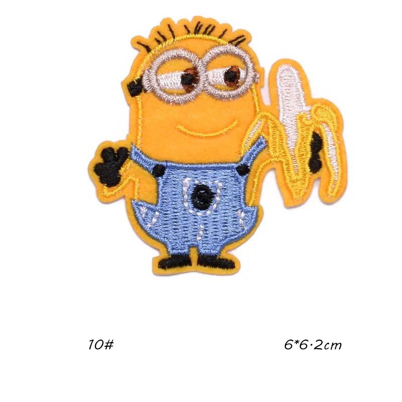 Stripfiguur Doek Steken Borduren Kledingstuk Vullen Gat Strijken Rug Steken Diy Ijzer Op Patches Minion Geel Jongen: JB012-10